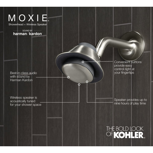 Kohler Moxie 2.5 GPM Shower Head with Waterproof Speaker Featuring